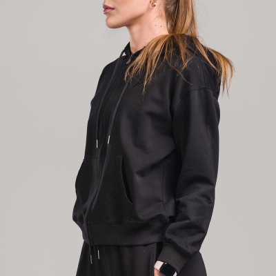 Becare black Zip dukserica sa kapuljačom